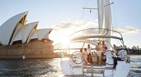 F​riends sailing in Sydney Harbour, Sydney